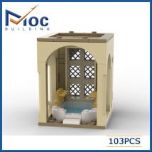 103 stücke Klassische Film MOC HP Prefect's Bad Modulare Gebäude Block Schloss Modell DIY Montage Ziegel Spielzeug Für Kinder MOC- 118003