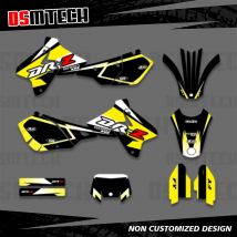 DSMTECH Für Suzuki DRZ400 SM S E DRZ400 SM S E 2000-2020 Grafiken Aufkleber Aufkleber Motorrad Hintergrund Benutzerdefinierte Nummer Name