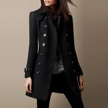 Winter-Damen-Wolljacke, zweireihig, mit Klappe und Revers gefüttert, Mantel, schmale Passform, elegante, personalisierte Oberbekleidung, S-3XL, einfarbig