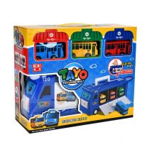 New Tayo Mini Bus Little Bus Toy Set Openable Doors, Slide & Pull Back Toy Bus for Kids