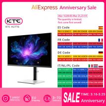 KTC H27T6 Płaski Monitor Gamingowy Fast IPS QHD 2560*1440 @ 200Hz z Overdrive'em do 210Hz, Czas Odpowiedź 1Ms GTG, Jasność 450 cd/m², 27 cali 2K, Podwójne Głośniki, Elastyczny Stojak, Montaż VESA,