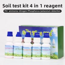 Kit per test del terreno per piantare 4 in 1 Rilevatore PH NPK del terreno Scatola per reagenti del terreno Ammoniaca Azoto Fosforo Potassio Tester per giardino