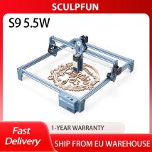 Incisore laser SCULPFUN S9 da 5,5 W, punto compresso ultrafine da 0,06 mm, laser a diodi, alta precisione da 0,08 mm, taglio di legno spesso 15 mm 10 mm