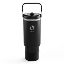 Fjbottle Vakuumbecher mit Strohhalmdeckel, 1200 ml Edelstahl-Kaffeetasse mit Griff, Reisebecher, Isolierflasche, Auto-Wasserflasche
