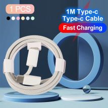 USB-C auf Typ C Farbkabel für iPhone 15 PD 60 W Schnellladung für Huawei Xiaomi Samsung Typ C Weben Kabelzubehör