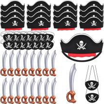 Piraten Party Dekore Filz Piraten Schädel Hut Augenklappen PVC Schwert Ballon Halloween Kapitän Kappe Cosplay Requisiten Kinder Geburtstag Gefälligkeiten