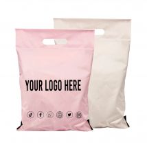 50 stücke Nach Taschen Griff Taschen Self-Dichtung Klebstoff Lagerung Tasche Kunststoff Poly Umschlag Mailer Post Mailing Taschen Individuell marke logo