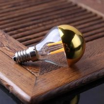 Luce a filamento LED dorata E14 4W 220V dimmer G45 lampadina a globo a bolle ed specchio superiore dorato luce bianca calda