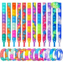 12 sztuk Fidget Toys Pop bransoletka Party dobrodziejstw bransoletki bąbelkowe Push Poping