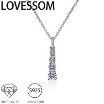 S925 Silber Moissan ite Halskette, modisches und glänzendes einfaches Design, geeignet für den täglichen Gebrauch, Party, Hochzeit, Geschenk