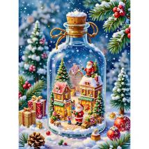 EverShine 5D Diamond Painting Santa Claus DIY Full Drill Mosaic House Embroidery Bottle New Arrivals Christmas Decorations Gift