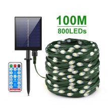 Skórzane girlandy świetlne LED na energię słoneczną 100M lampki choinkowe wodoodporna girlanda