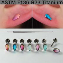 1/7PCS Solide Titan Sarg Lip Opal Gradienten Flash Labret Piercing Intern Gewinde Ohr Tragus Helix Knorpel nase lip RING