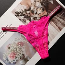 Spitze Sexy Mädchen Frauen Höschen Nahtlose Unterwäsche Strass G String Brief Transparent Tanga Für Weibliche Low Rise Damen Briefs