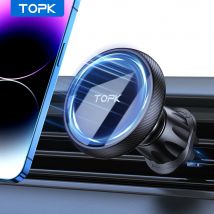 TOPK Mag-Safe Magnetyczny uchwyt na telefon Samochodowy uchwyt na telefon z wentylatorem samochodowym z najmocniejszym magnesem Uchwyt samochodowy do iPhone'a serii 15/14/13/12