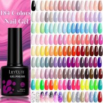 LILYCUTE 184 Colors 7ML Nail Gel Polish Semi-Permanent Glitter Soak Off Base Top Coat UV LED Nail