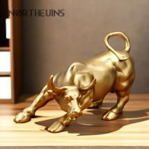 Northuins Wall Street Bull Market ornamenti in resina Feng Shui Fortune Statue figurine di ricchezza per l'arredamento del Desktop interno dell'ufficio
