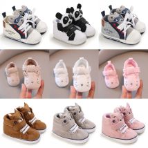 NEU Klassische Babyschuhe für Jungen und Mädchen, niedliche, lässige, flache Tierschuhe, die ersten rutschfeste und warme Wanderschuhe aus Baumwolle für Babys ﻿