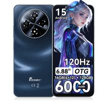 Fossibot S5 Smartphone 16(4+12)GB+128G 4G LTE, 6,88 Zoll HD+ B, Android 15, 6000 mAh, 120 Hz, OTG, seitlicher Fingerabdrucksensor, leicht, 720*1640