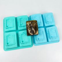 4 Loch Buddha Gesicht Silikon Seifen form 3d menschliche Kerze Harz Gips Form DIY Statue Schokoladen kuchen machen Werkzeug Wohnkultur Geschenke