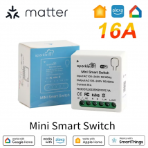 Matter 16A WiFi mini Smart Switch Przełącznik Bezpośredni Podwójne Sterowanie Gniazdko Zdalne Sterowanie Timer Współpracuje z HomeKit Alexa