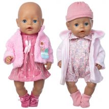 Vestito carino per bambole da 17 pollici 43 cm Bambole nate Giacca per bambole Vestiti Set di vestiti Vestito per bambole Abbigliamento per giocattoli per bambini