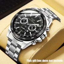 Modische Herren-Armbanduhr aus Edelstahl mit großem Zifferblatt und langlebigem Quarzwerk, ideale Wahl für Geschenke