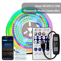 5mm WS2812B COB Led Strip Bluetooth Music Controller 100 160Leds/M High Density Flexible 5V  Individually Addressable Tape Light