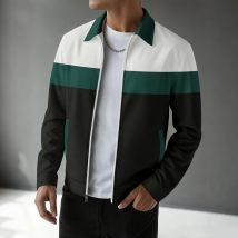 Neue Frühlings-Herbst-Freizeitjacke für Herren – hochwertige, bequeme Waffel – modischer, sportlicher Slim-Fit-Mantel mit Revers und Reißverschluss für Herren
