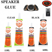 15/50 ml BIGLU Lautsprecher-Reparaturkleber, schwarz/klarer Schaumstoff, seitliche Staubkappe, Gummikante, Kegelbecken, starker Klebstoff