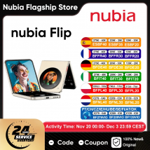 Smartfon Zte Nubia Flip 5G z ekranem 6,9'' 120Hz, procesorem Snapdragon 7 Gen 1, szybkim ładowaniem 33W, aparatem 50Mp, wersja globalna, Myos 13, składany telefon.