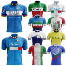 Italien Radtrikot für Herren, atmungsaktive Kurzarm, Trägershorts, strapazierfähiges 20D-Gel-Pad, Mountainbike-Bekleidung, neu, V1