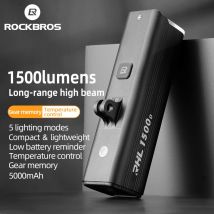 ROCKBROS lampka rowerowa 1500 lm/1000 lm stop aluminium typu C ładowanie inteligentne przednie światła wersja wisząca lampa LED reflektory rowerowe