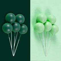 20 pezzi da 2,5 cm palline toppers per torta verde scuro verde chiaro boho palline cake topper per compleanno decorazione torta nuziale baby shower