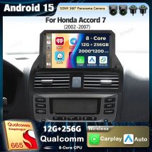 Radio samochodowe z Androidem 15 i funkcją Carplay do Hondy Accord 7 (2002-2007) - Multimedialny odtwarzacz wideo, nawigacja GPS, radio stereo 2Din, DVD, WIFI+4G