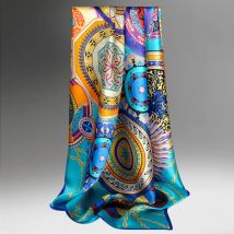 100% Real Silk Square Scarf Women Print Headscarf Echarpe Femme Pure Natural Silk Bandana Bufanda Mujer Neckscarf 88x88cm