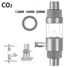 Aquarium CO2-Diffusor, Aluminiumlegierung, schnelle Einfügungsschnittstelle, CO2-Vernebler, 12–16–20 mm, externer CO2-Diffusor für Aquarien