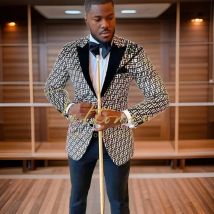 Plaid Men Suits Slim Fit 2 Pcs Wedding Tuxedo Terno Peaked Lapel Costume Homme Blazer Custom Made Male Fashion (Jacket + Pants)