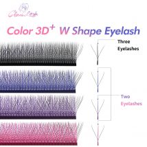 GLAMLASH 3D W + Forma Estensione ciglia colorate Volume prefabbricato Ciglia a ventaglio Strumento per trucco ciglia finte naturali a forma di stile W