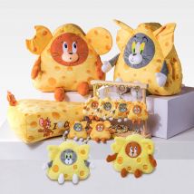 Lovely Cheese Series Tom and Jerry Peluche Toy From 10cm Keychain To 38cm Plush Pillow Sleep Soft Sofa Cushion Couple Gift