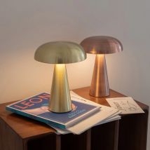 Wiederaufladbare Tischlampe, Schlafzimmer-Dekoration, Bar, Wohnzimmer, Nachttisch, Stimmungslichter, Touch-Dreistufen-Dimmung, Metall-Pilzlampen