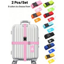 Luggage Strap Set with Luggage Tag Multiple Colors of Luggage Straps Suitable for Various Types of Luggage Suitable for Travel