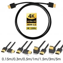 HDMI-Kabel 4K HDMI 2.0-Kabel HDMI 90/270 Grad Winkeladapter für Apple TV PS4 Splitter Video Audio 90 Grad HDMI-Kabel 1 m 3 m 5
