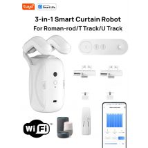 Tuya Smart Curtain Robot Curtain Motor 3-in-1 Tuya APP/Remote control Timed switch, Pull-to-start For Roman T U Tracks