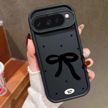 Schwarze, mit Schleife bedruckte, stoßfeste TPU-Hülle für Google Pixel 9 Pro XL, Pixel 8 Pro 8A, einfarbige Silikonhülle