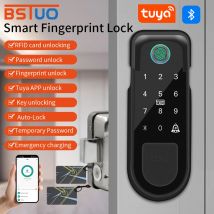 Tuya Smart Home Türschloss für den Außenbereich, doppelseitiger Fingerabdrucksensor, digitaler Code, IC-Karte, Smart Life App, elektronisches Torschloss, 3 Schlüssel