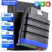 MUCAR BT200 Lite Scanner OBD2 intelligente Diagnosi di tutti i sistemi Funzione OBD2 completa Strumento diagnostico per auto Lettura e cancellazione dei codici di errore Universale