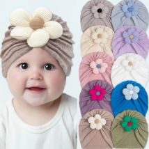 Säugling Blumen streifen Hut modische Kopf bedeckung warme & stilvolle Blumenmuster Baby Turban bequemen Hut für Mädchen