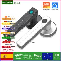 Cerradura electrónica inteligente RAYKUBE M5 Tuya BLE con huella dactilar, contraseña/llave/tarjeta/aplicación Tuya, desbloqueo, entrega gratuita desde España