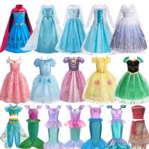 Dziewczyny Elsa Anna sukienka dzieci księżniczka karnawałowa sukienka dla dzieci jaśmin roszpunka korowód kwiat przebranie Cosplay kostium na boże narodzenie
